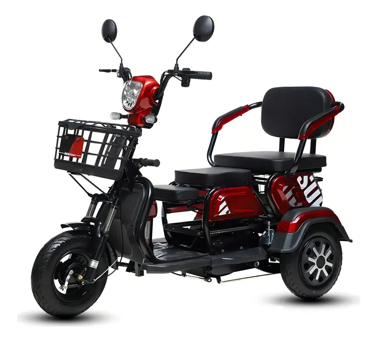 Triciclo-Eletrico-750W-Vermelho-3-Lugares-com-Alarme-e-Freio-a-Disco-sem-cnh