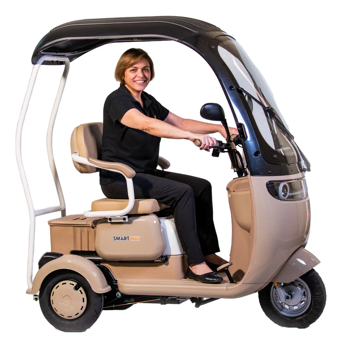 Triciclo-Eletrico-Tuk-tuk-800w-Passeio-Mobilidade-Sem-Cnh-Bege-sem-cnh